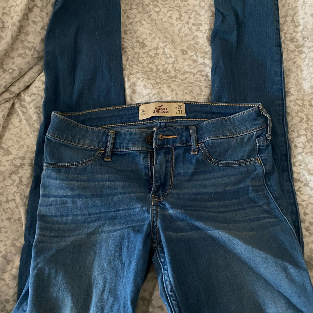 Hollister low rise skinny Jean legging light blue